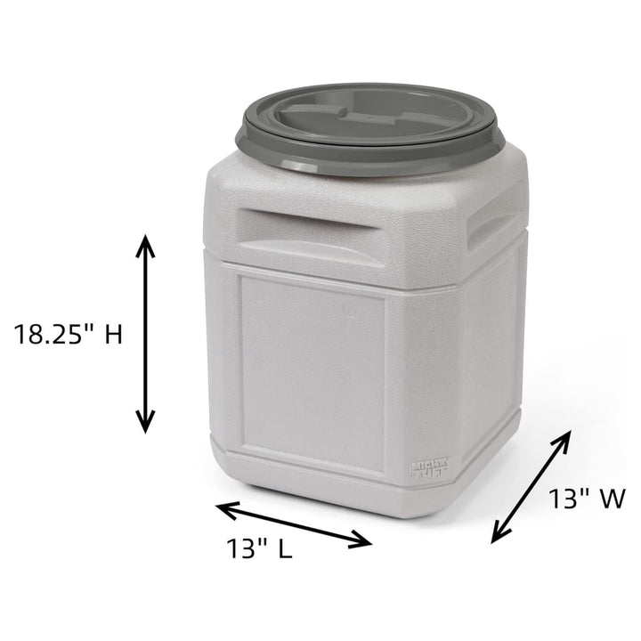 Mighty Tuff Pet Food Storage Container with Airtight Lid and Handles, 10 Gal