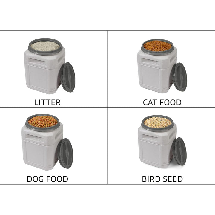 Mighty Tuff Pet Food Storage Container w/Airtight Lid & Handle, 10 Gal(Open Box) - VMInnovations