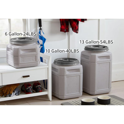 Mighty Tuff Pet Food Storage Container w/Airtight Lid & Handle, 10 Gal(Open Box) - VMInnovations