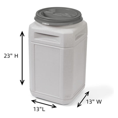 Mighty Tuff Pet Food Storage Container with Rolling Dolly and Scoop, 13 Gal - VMInnovations
