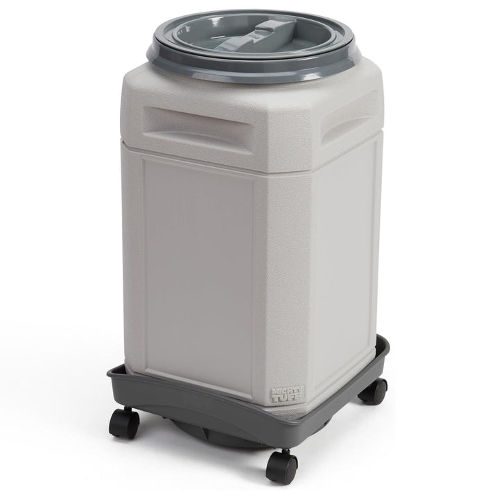 Mighty Tuff Pet Food Storage Container with Rolling Dolly and Scoop, 13 Gal - VMInnovations