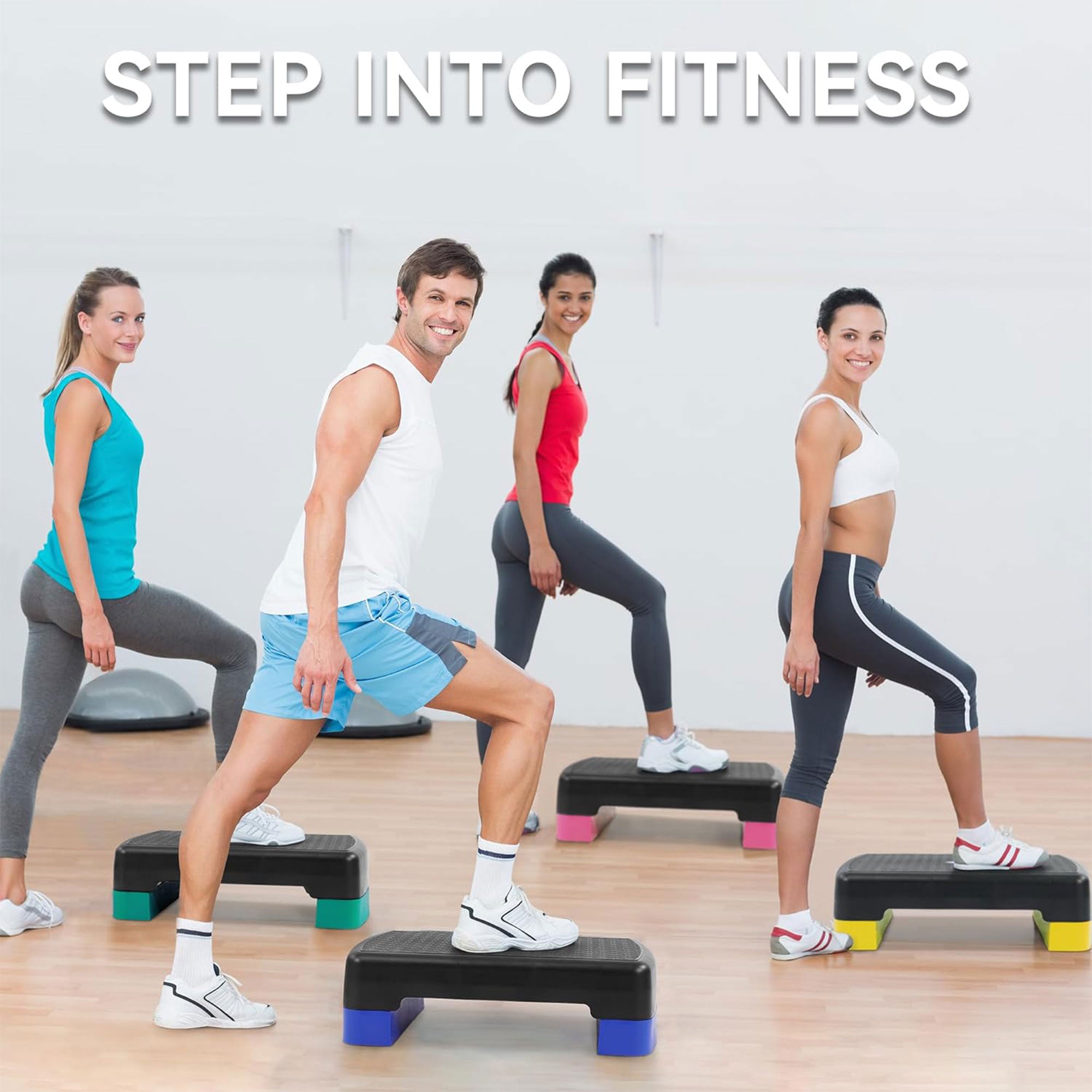 Fitvids 18" Workout Aerobic Stepper Platform with Adjustable Risers (Used)