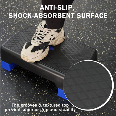 Fitvids 18" Workout Aerobic Stepper Platform with Adjustable Risers (Open Box) - VMInnovations