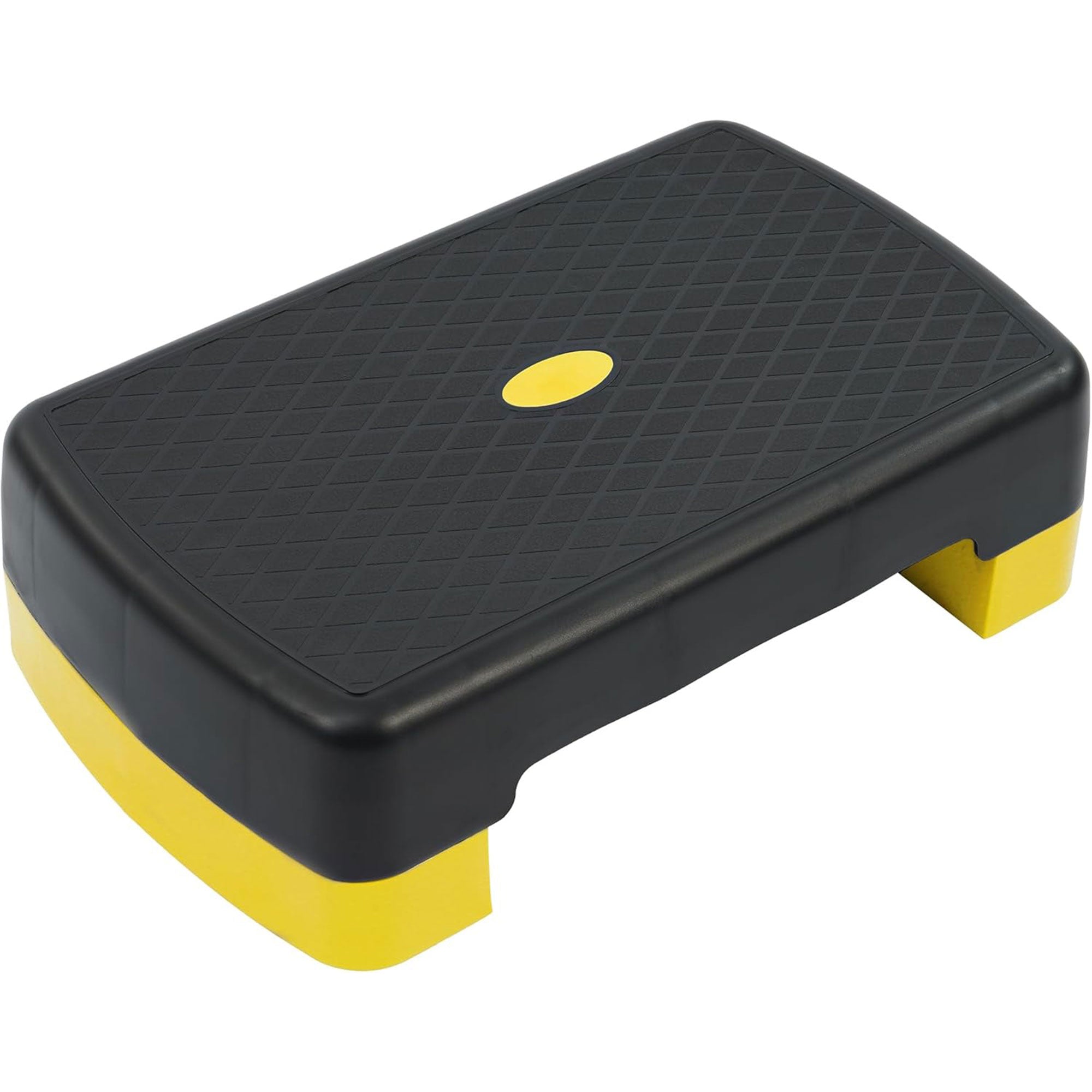Fitvids 18" Aerobic Stepper Platform, Adjustable Risers, Black/Yellow (Open Box)