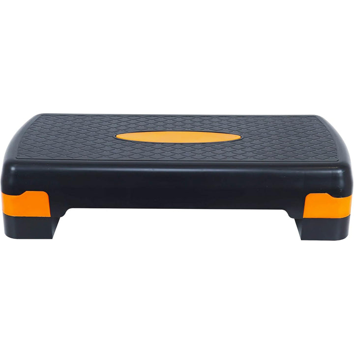 Fitvids Adjustable Aerobic Stepper Platform, Non-Slip Workout, 27", Black/Orange