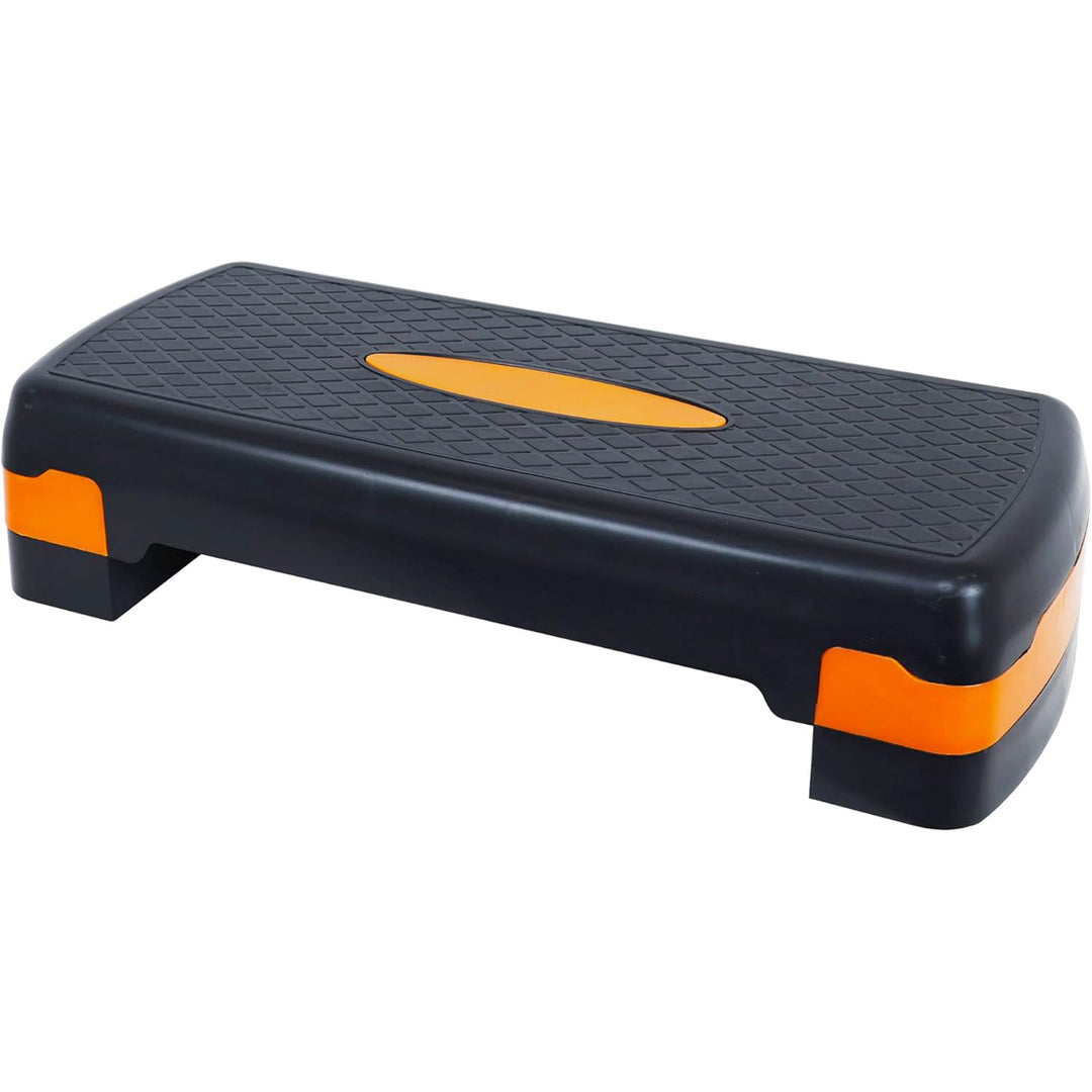Fitvids Adjustable Aerobic Stepper Platform, Non-Slip Workout, 27", Black/Orange