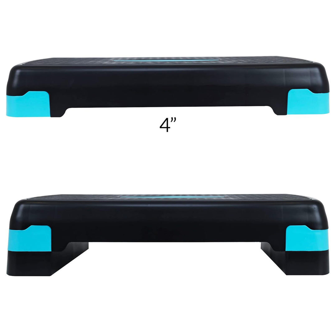 Fitvids Adjustable Aerobic Stepper Platform, Non-Slip Workout, 27", Black/Blue