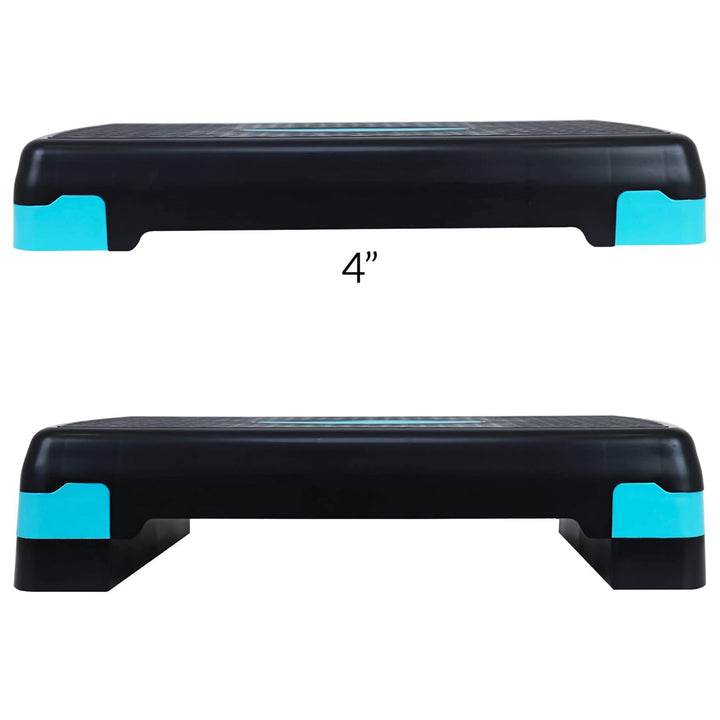 Fitvids Adjustable Aerobic Stepper Platform, Non-Slip Workout, 27", Black/Blue