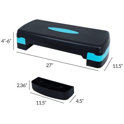 Fitvids Adjustable Aerobic Stepper Platform, Non-Slip Workout, 27" (Open Box) - VMInnovations