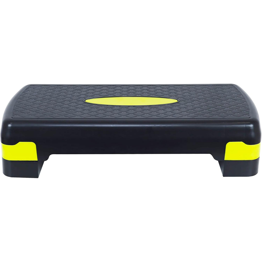Fitvids Adjustable Aerobic Stepper Platform, Non-Slip Workout, 27", Black/Lemon