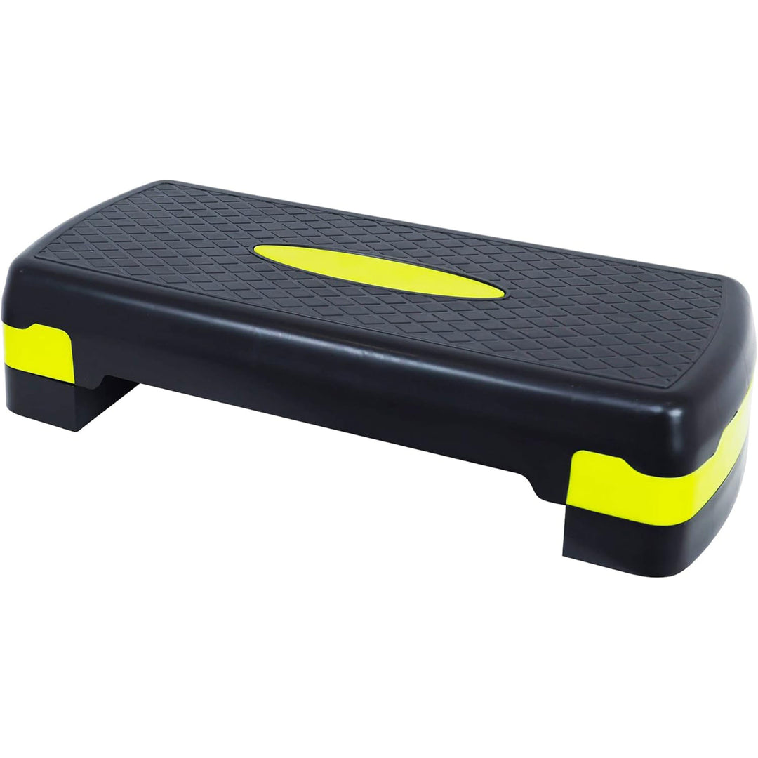 Fitvids Adjustable Aerobic Stepper Platform, Non-Slip Workout, 27", Black/Lemon