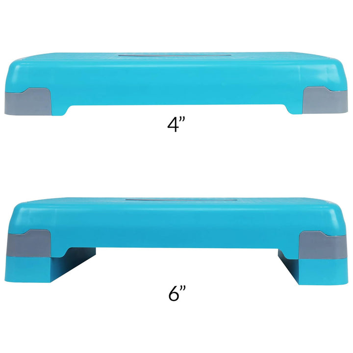 Fitvids Adjustable Aerobic Stepper Platform, Non-Slip Workout, 27", Blue/Gray