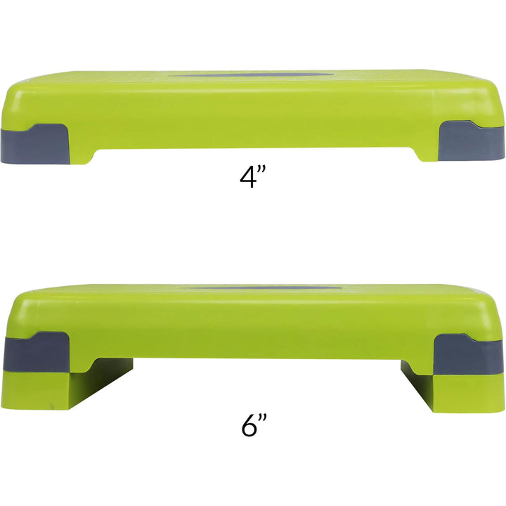 Fitvids Adjustable Aerobic Stepper Platform, Non-Slip Workout, 27", Lemon/Gray