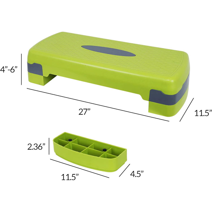 Fitvids Adjustable Aerobic Stepper Platform, Non-Slip Workout, 27", Lemon/Gray