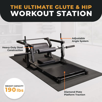 BalanceFrom Fitness Hip Thrust Machine, Adjustable Synclock Lever for Home Gym