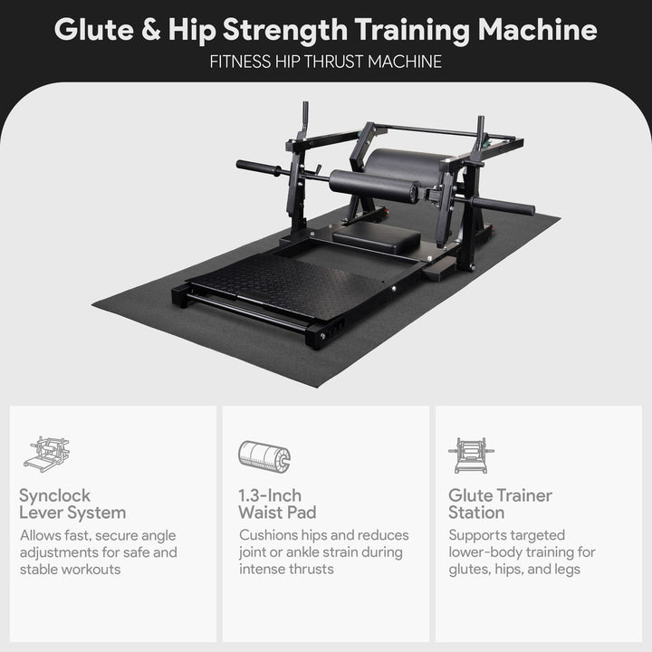 BalanceFrom Fitness Hip Thrust Machine, Adjustable Synclock Lever for Home Gym
