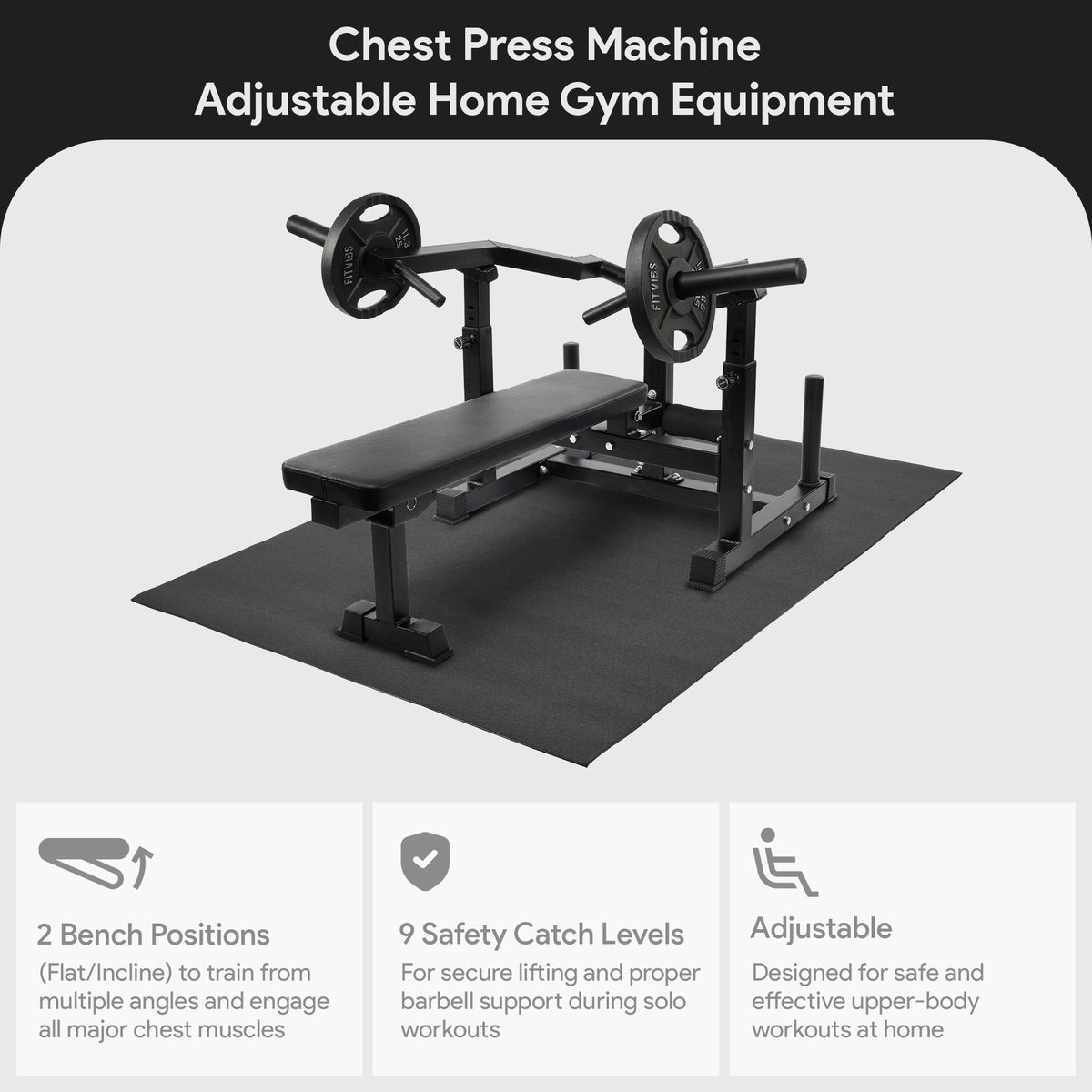 BalanceFrom Fitness Chest Press Machine, Adjustable Home Gym Equipment (Used)