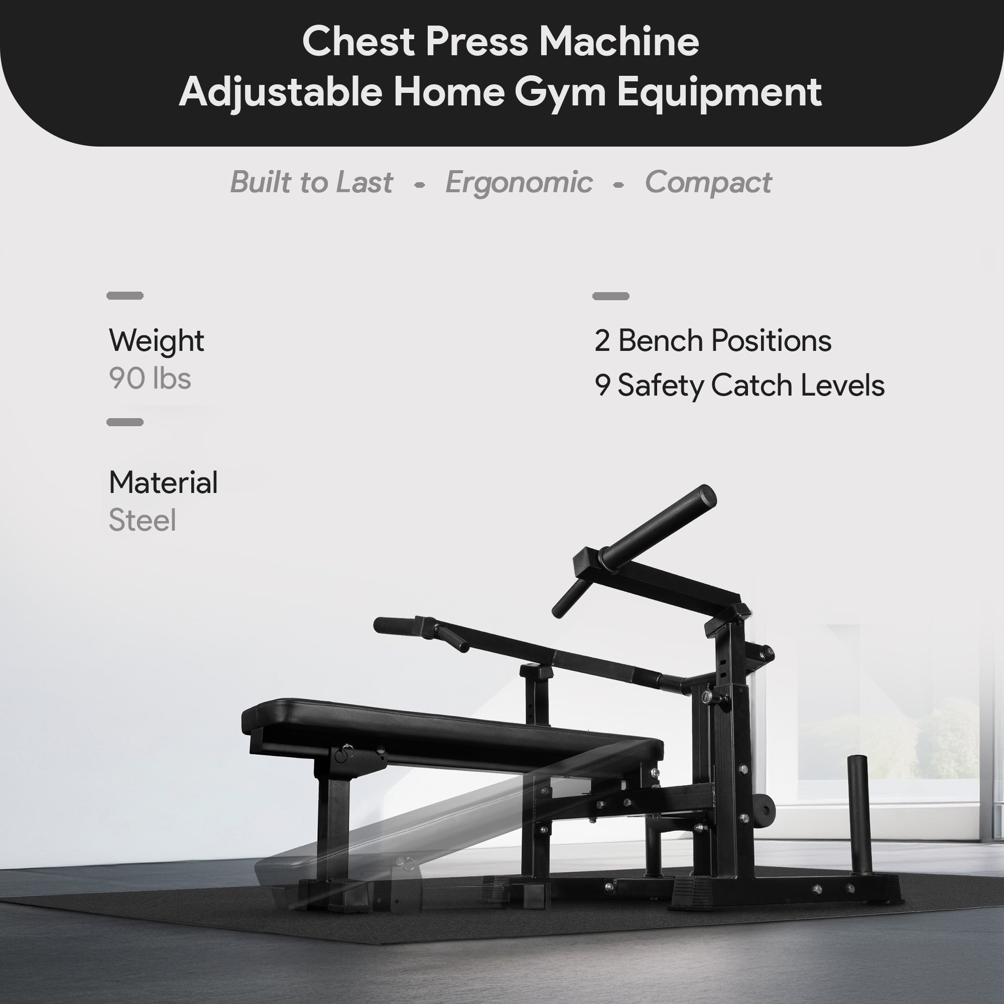 BalanceFrom Fitness Chest Press Machine, Adjustable Home Gym Equipment (Used)