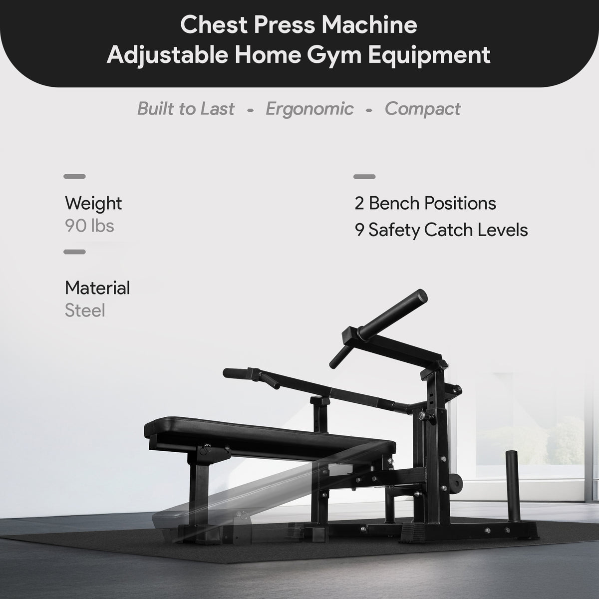 BalanceFrom Fitness Chest Press Machine, Adjustable Home Gym Equipment (Used)