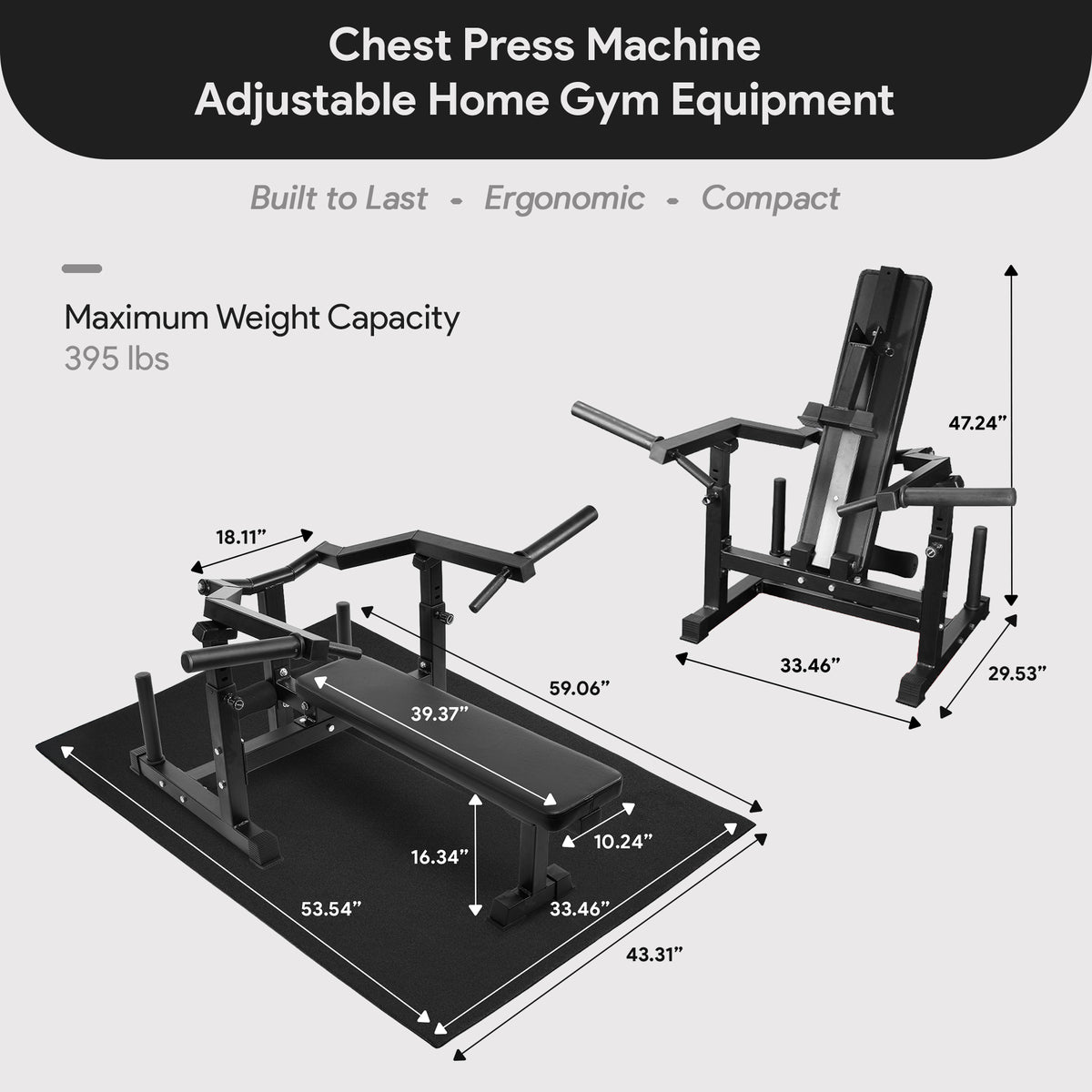 BalanceFrom Fitness Chest Press Machine, Adjustable Home Gym Equipment (Used)