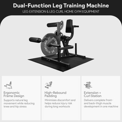 Fitness Leg Extension & Curl Machine, Adjustable Home Gym Equipment (Open Box)