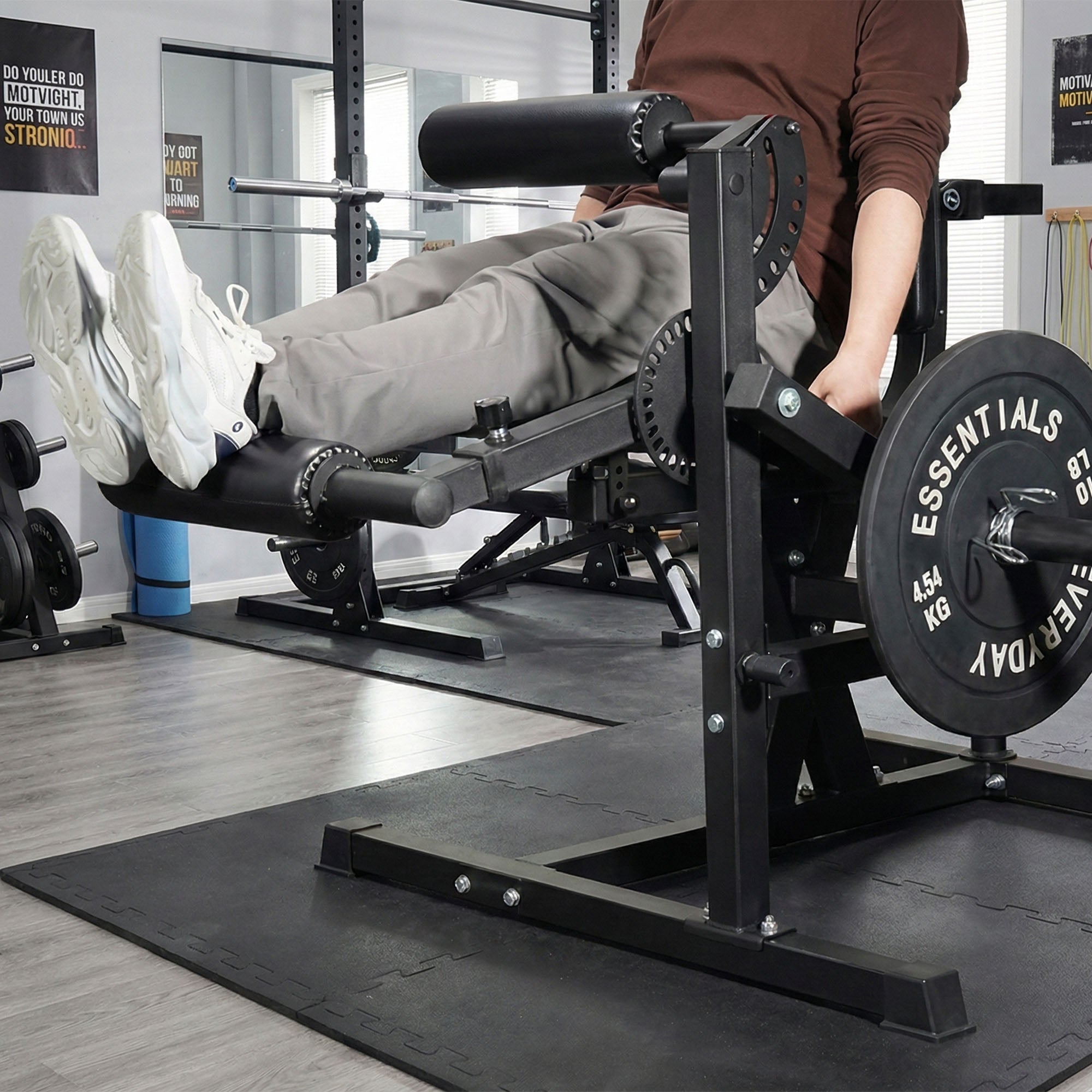 Fitness Leg Extension & Curl Machine, Adjustable Home Gym Equipment (Open Box)