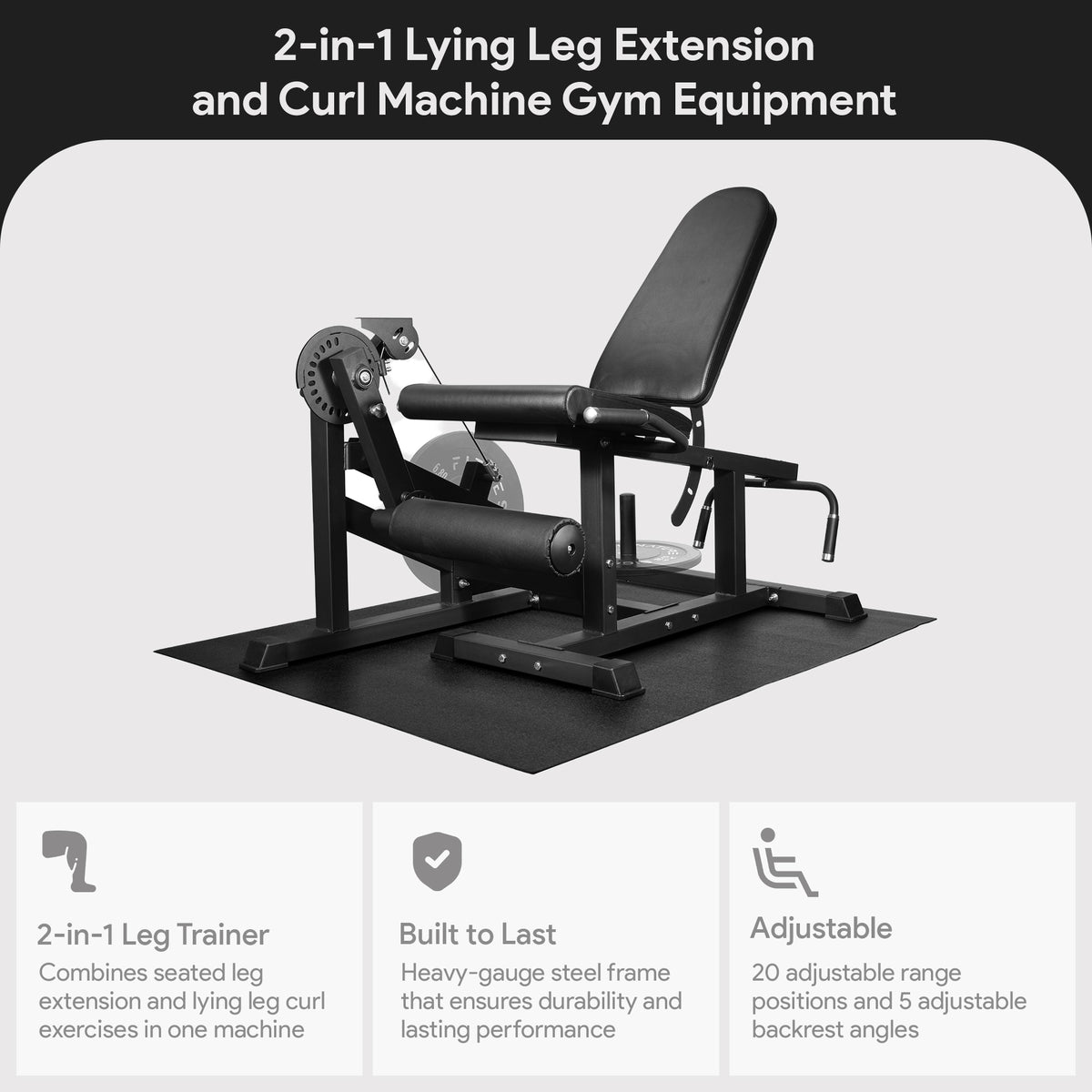 BalanceFrom Fitness 2-in-1 Lying Leg Extension and Curl Gym Equipment (Open Box)