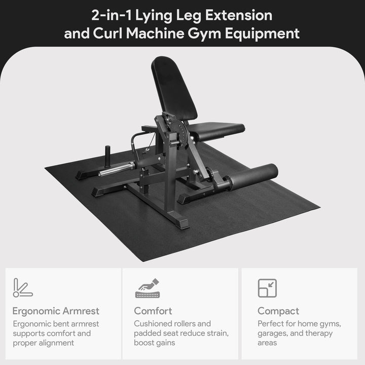 BalanceFrom Fitness 2-in-1 Lying Leg Extension and Curl Machine Gym Equipment