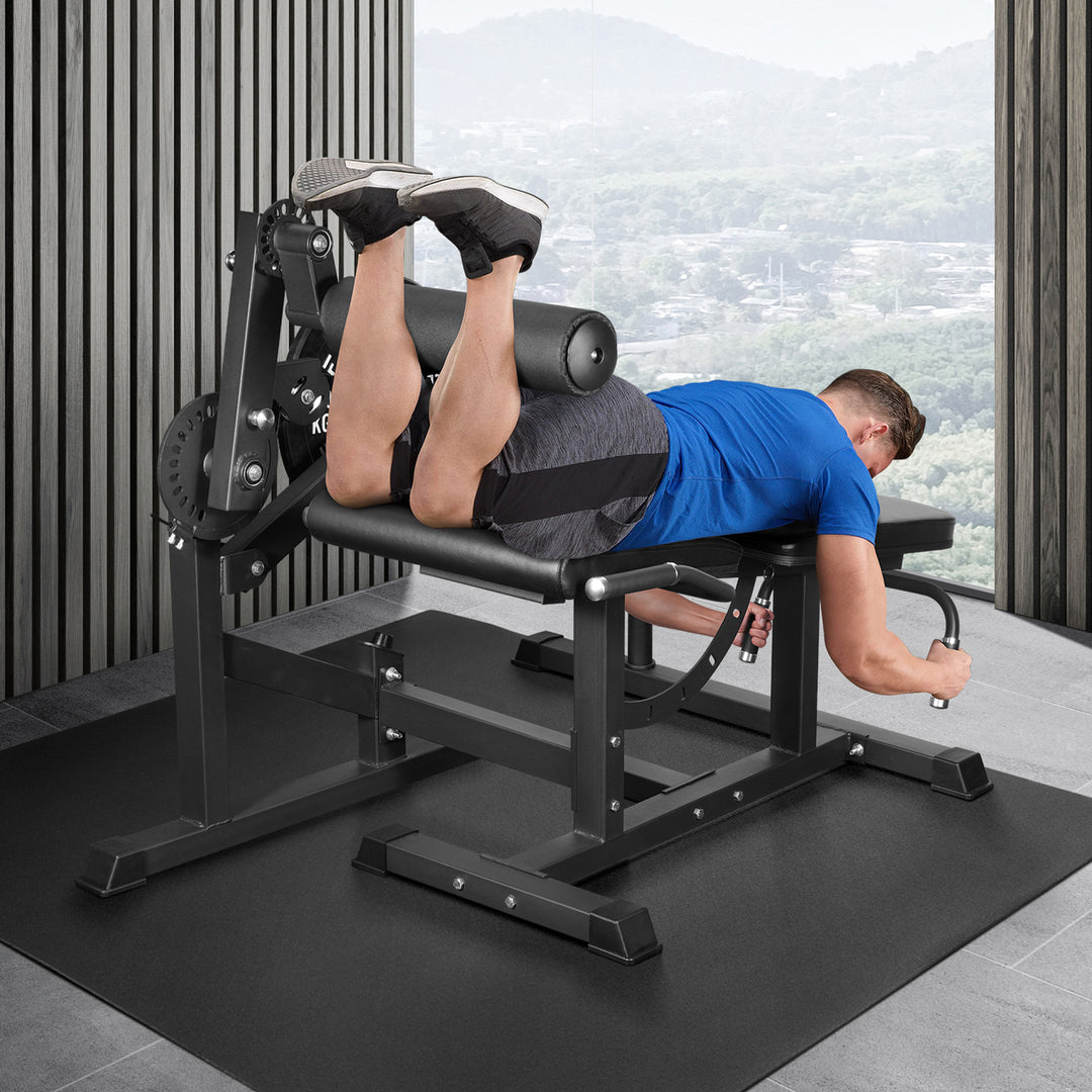 BalanceFrom Fitness 2-in-1 Lying Leg Extension and Curl Machine Gym Equipment