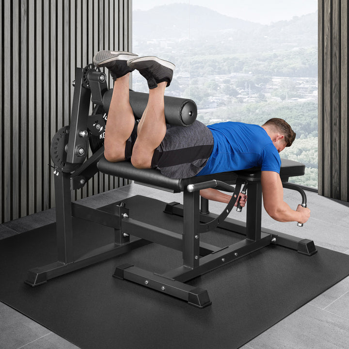 BalanceFrom Fitness 2-in-1 Lying Leg Extension and Curl Machine Gym Equipment
