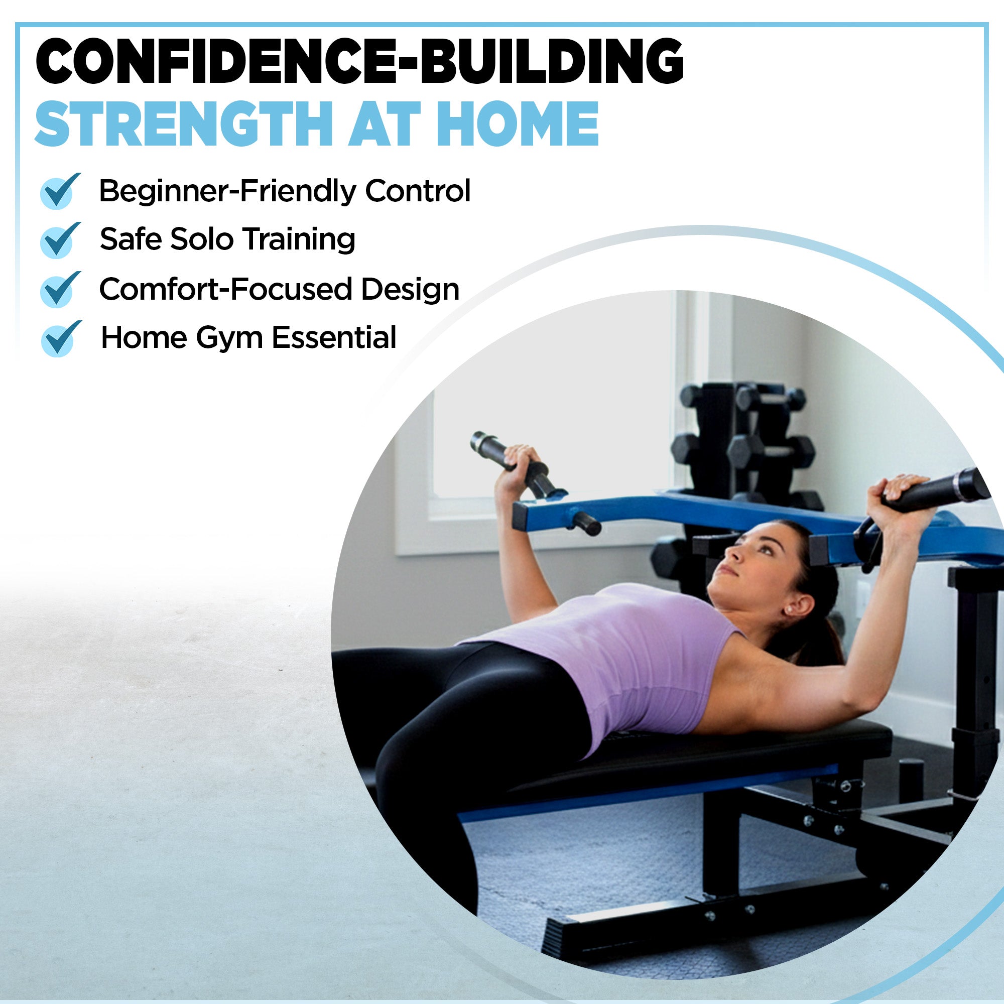Stamina Bench Press Machine with Adjustable Angle for Home Strength Training - VMInnovations