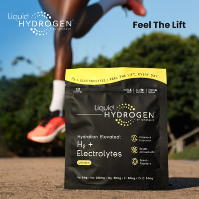 JumpSport 12 Pack Liquid Hydrogen + Electrolyte Zero Sugar Drink Mix, Lemon
