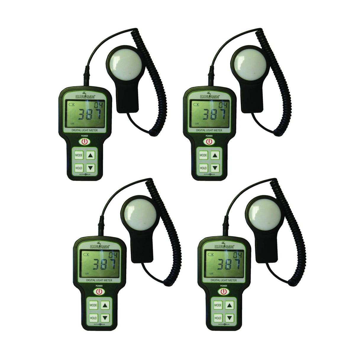 Active Eye Digital Hand-Held Sunlight Light Meters (Footcandles) w/Case (4 Pack)