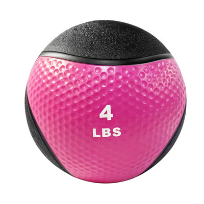 Fitvids 4 lb Dual-Texture Medicine Ball for Core and Strength Training, Pink
