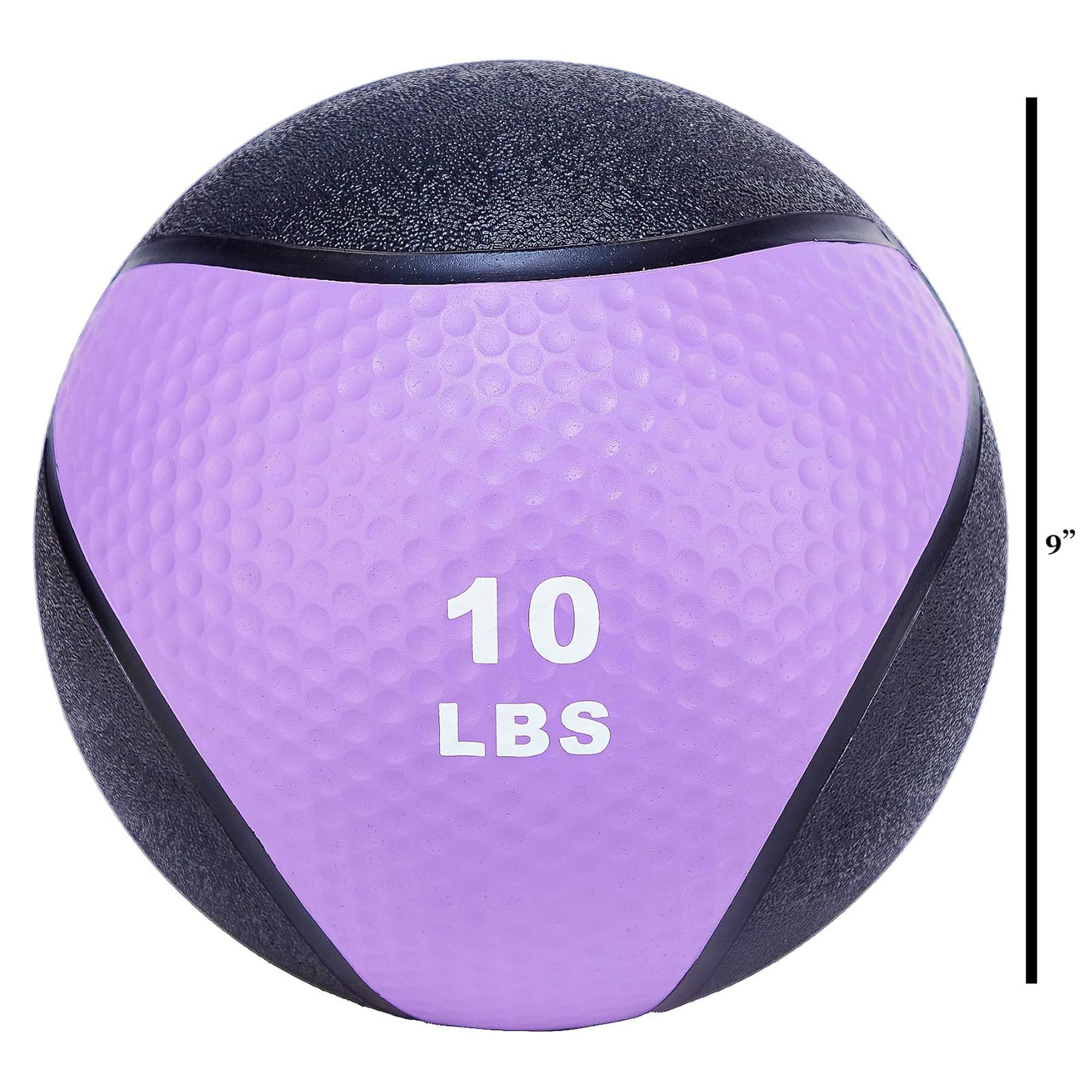 Fitvids 10 lb Dual-Texture Medicine Ball for Core and Strength Training, Purple