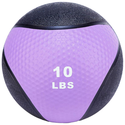 Fitvids 10 lb Dual-Texture Medicine Ball for Core and Strength Training, Purple