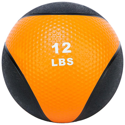 Fitvids 12 lb Dual-Texture Medicine Ball for Core and Strength Training, Orange