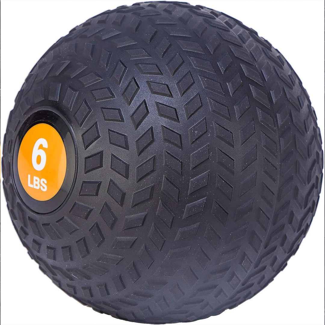 Fitvids 6 Pound Weighted Medicine Ball for Home Gym Training and Fitness, Orange