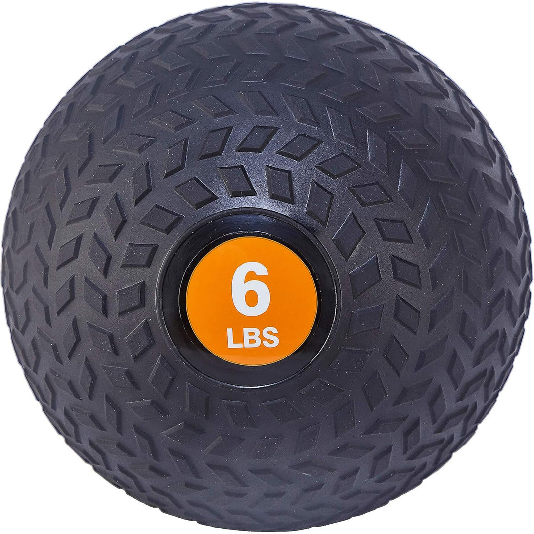 Fitvids 6 Pound Weighted Medicine Ball for Home Gym Training and Fitness, Orange