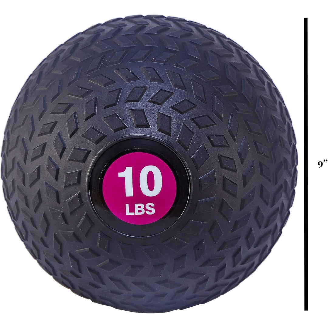 Fitvids 8 Pound Weighted Medicine Ball for Home Gym Training and Fitness, Yellow