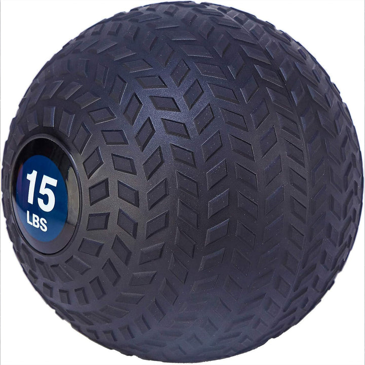 Fitvids 15 Pound Weighted Medicine Ball for Home Gym Training and Fitness, Blue