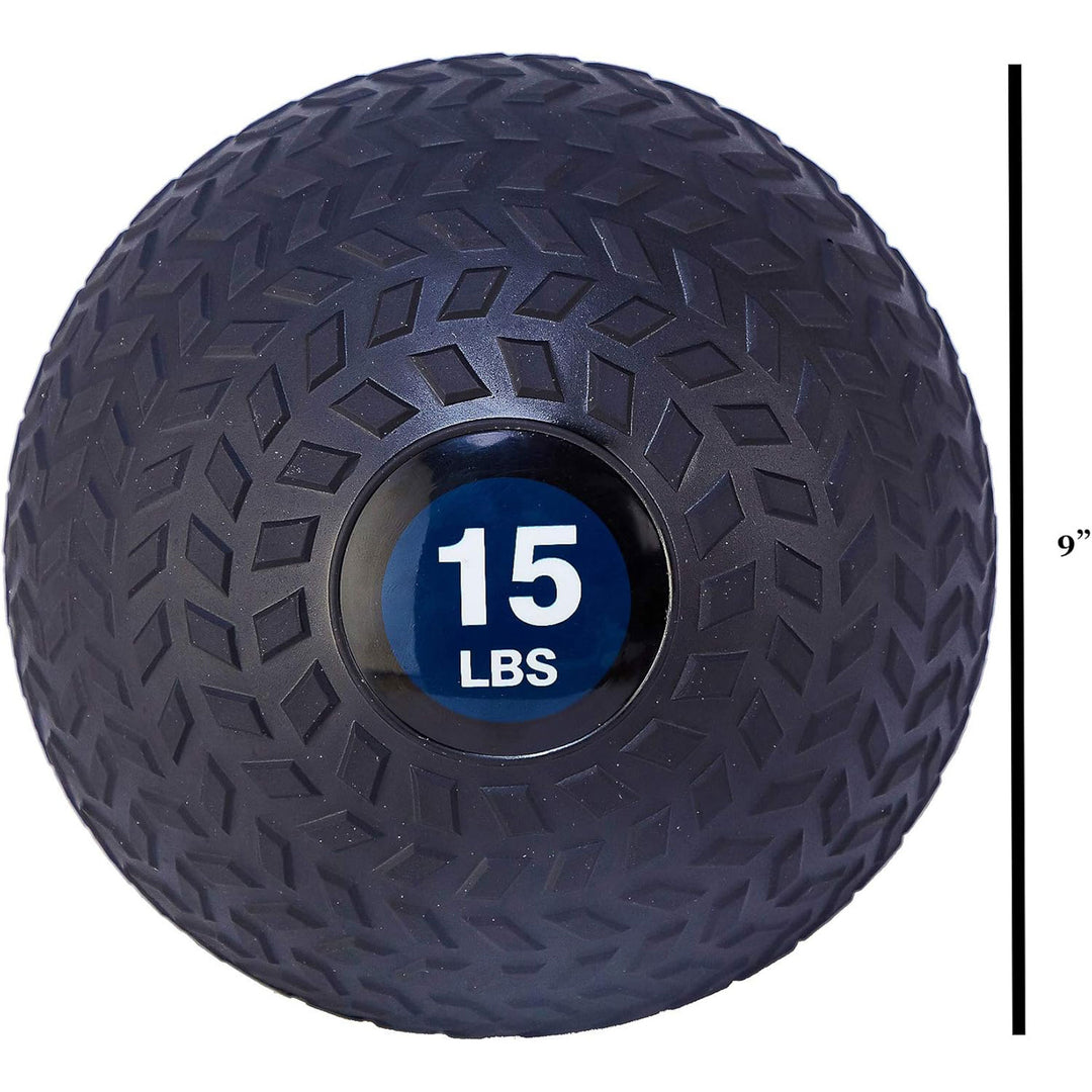 Fitvids 15 Pound Weighted Medicine Ball for Home Gym Training and Fitness, Blue