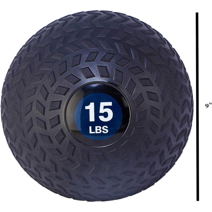 Fitvids 15 Pound Weighted Medicine Ball for Home Gym Training and Fitness, Blue