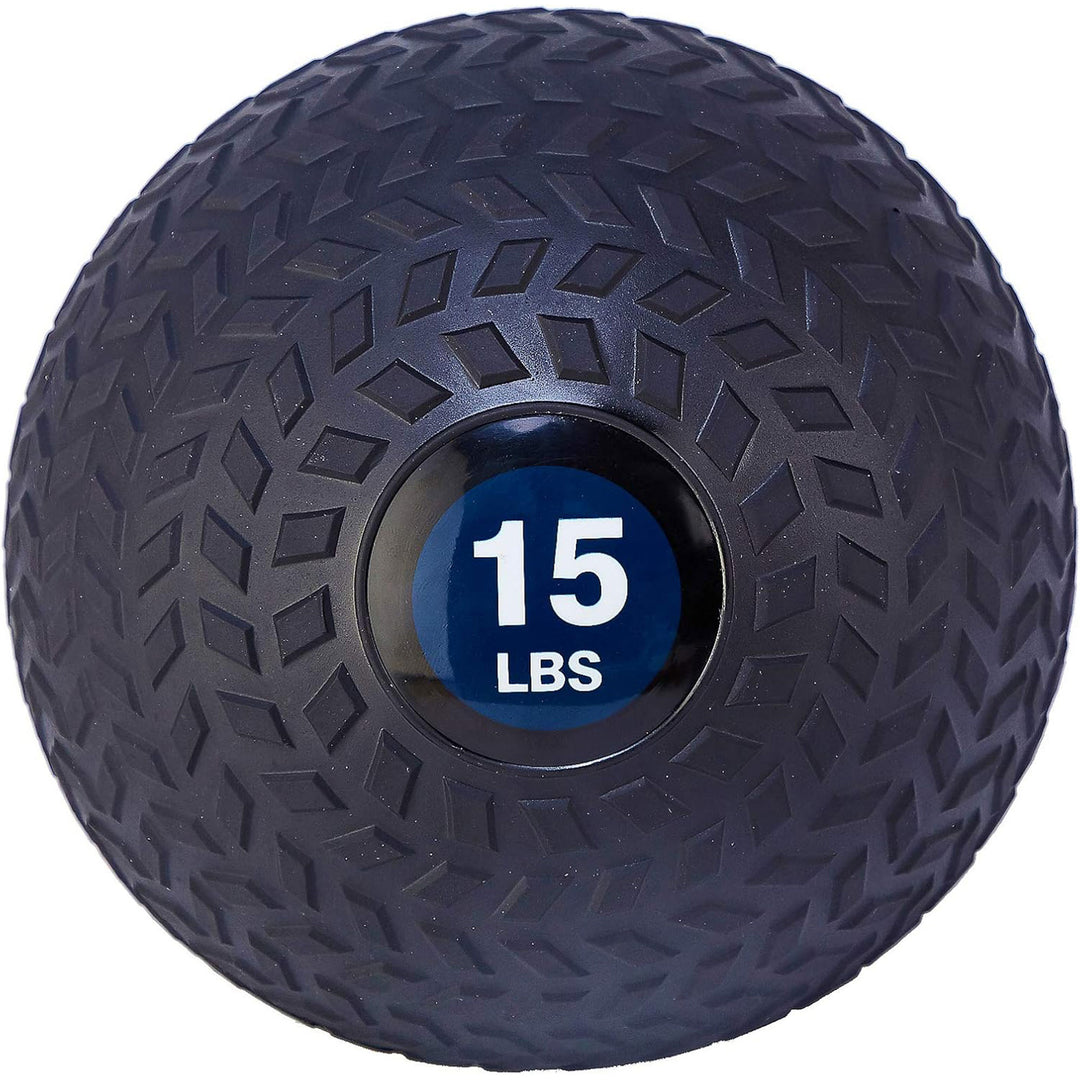 Fitvids 15 Pound Weighted Medicine Ball for Home Gym Training and Fitness, Blue