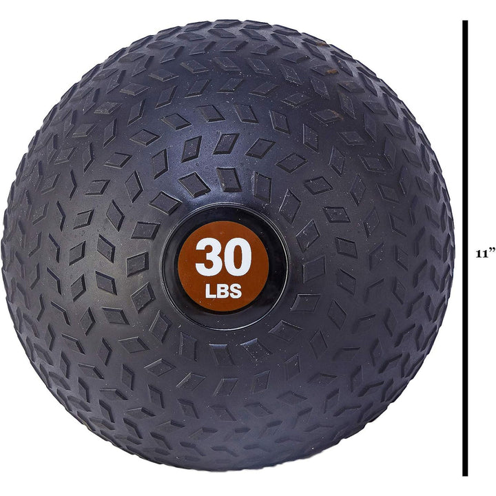 Fitvids 30 Pound Weighted Medicine Ball for Home Gym Training and Fitness, Brown
