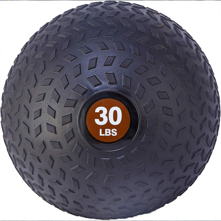 Fitvids 30 Pound Weighted Medicine Ball for Home Gym Training and Fitness, Brown