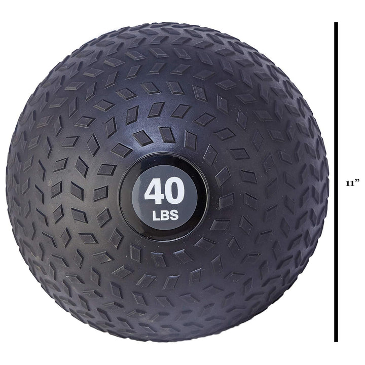 Fitvids 40 Pound Weighted Medicine Ball for Home Gym Training and Fitness, Gray