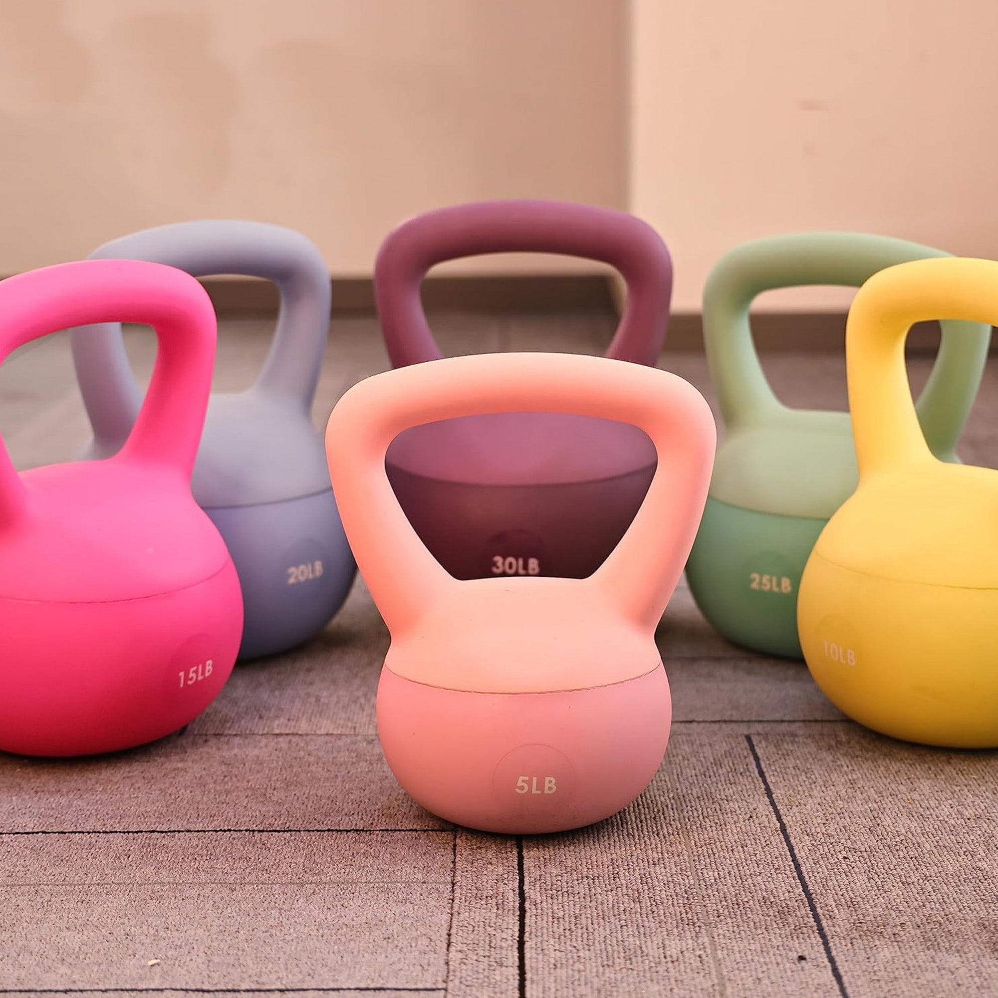 Fitvids Soft Kettlebell Ergonomic Grip, Iron & Sand Filled, 5lb, Pink (Open Box)