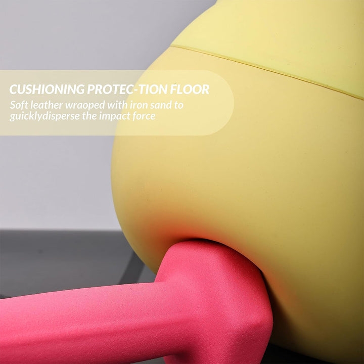 Fitvids Soft Kettlebell Ergonomic Grip, Iron & Sand Filled, 10 Pounds, Yellow