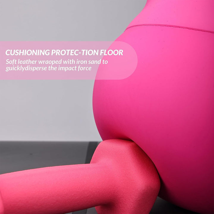 Fitvids Soft Kettlebell Ergonomic Grip, Iron & Sand Filled, 15 Pounds, Pink